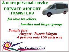 Las Casillas Bus private airport transfers for lone travellers, families and larger groups